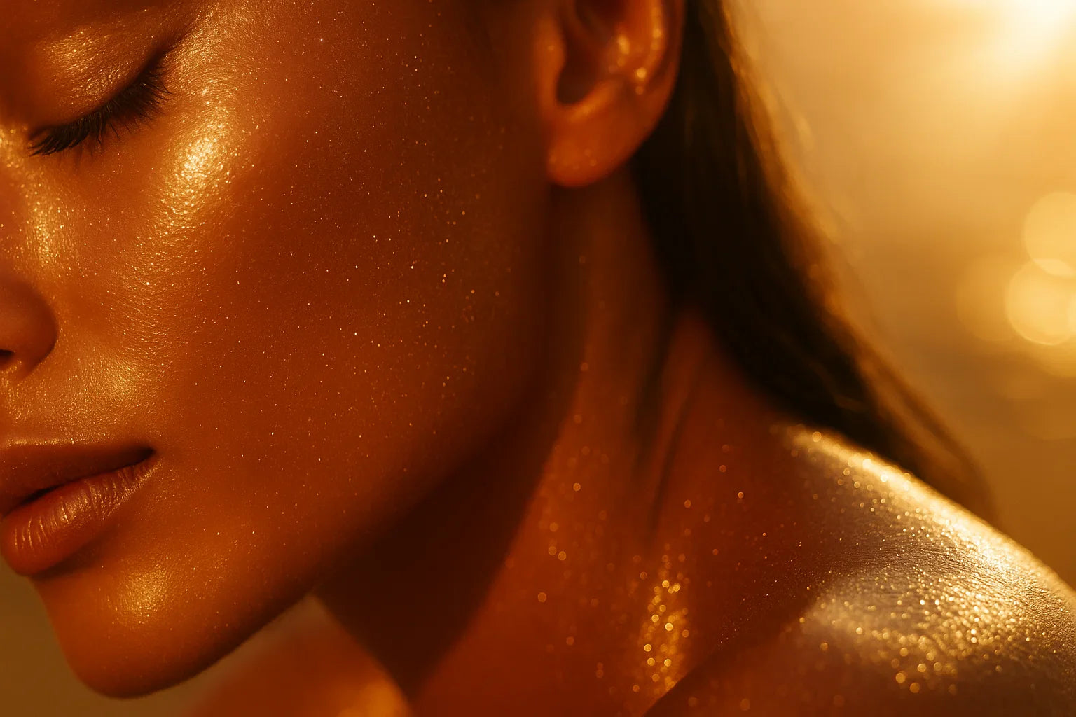 Huiles sèches pailletées scintillantes