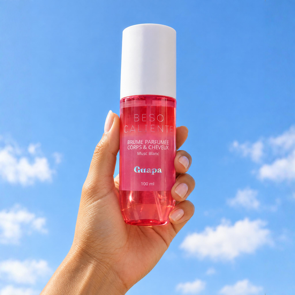 Brume parfumée corps et cheveux Musc Blanc GUAPA 100 ml – soin vegan fabriqué en France