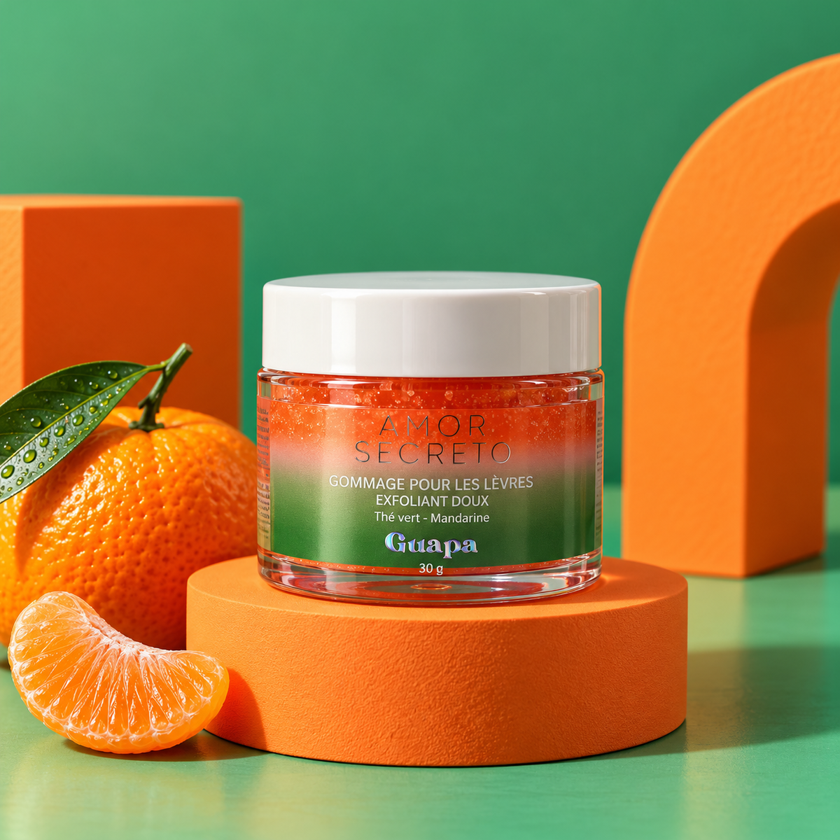 Gommage Lèvres Thé Vert Mandarine GUAPA – Exfoliant Doux 30 g