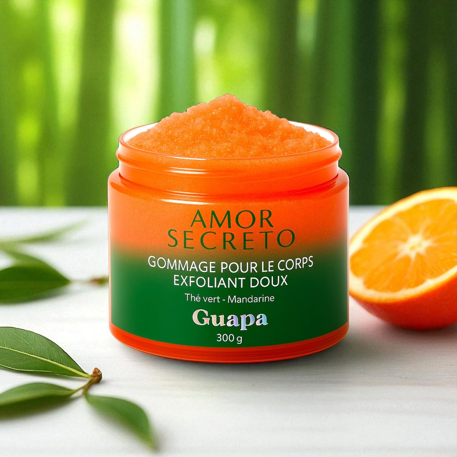 Gommage pour le corps exfoliant doux - Thé vert et Mandarine - 300 g
