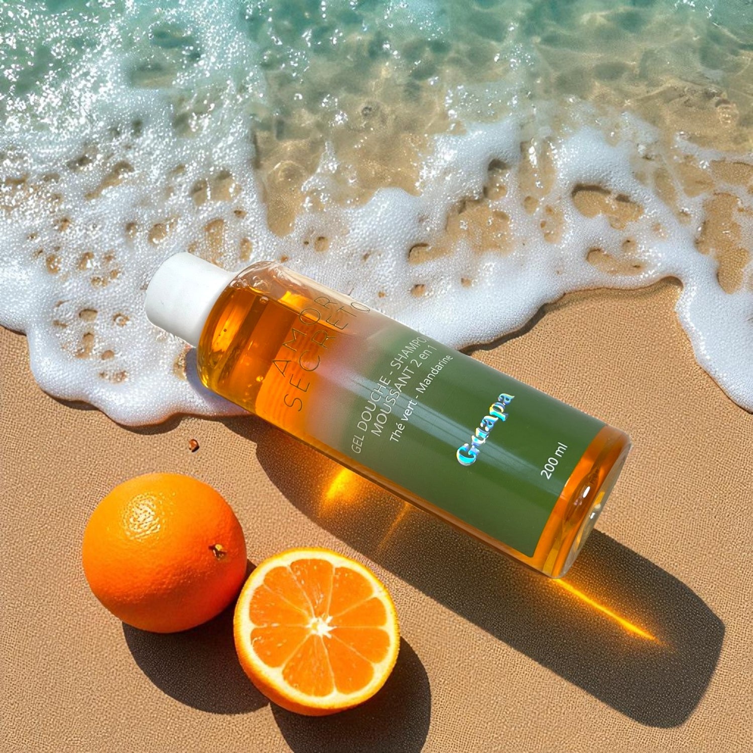 Gel douche et Shampoing moussant 2 en 1 - Thé vert et Mandarine - 200 ml