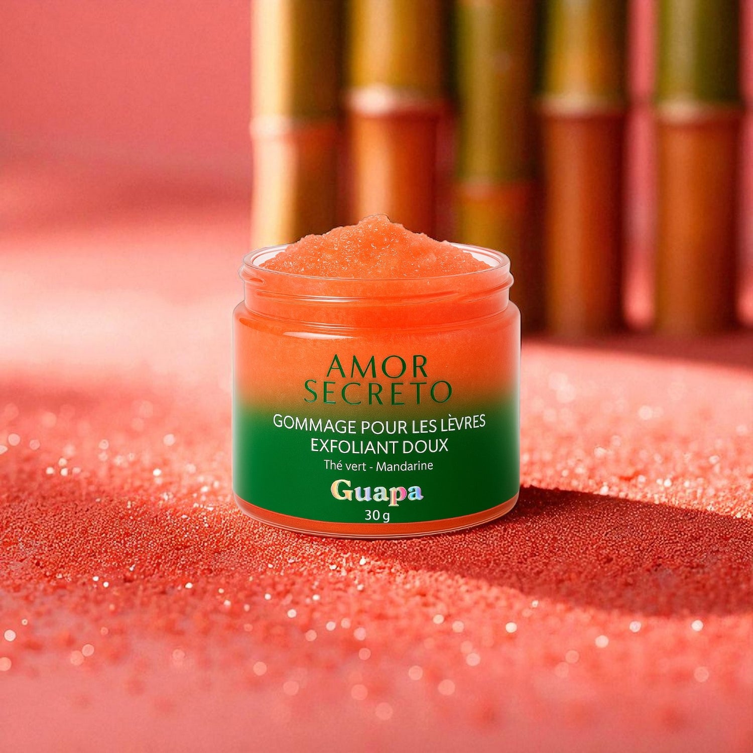 Gommage pour les lèvres exfoliant doux - Thé vert et Mandarine - 30 g